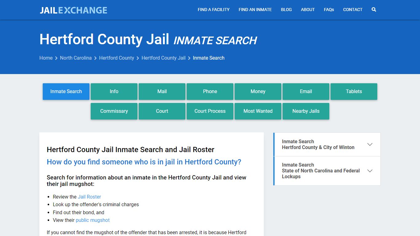 Inmate Search: Roster & Mugshots - Hertford County Jail, NC - Jail Exchange