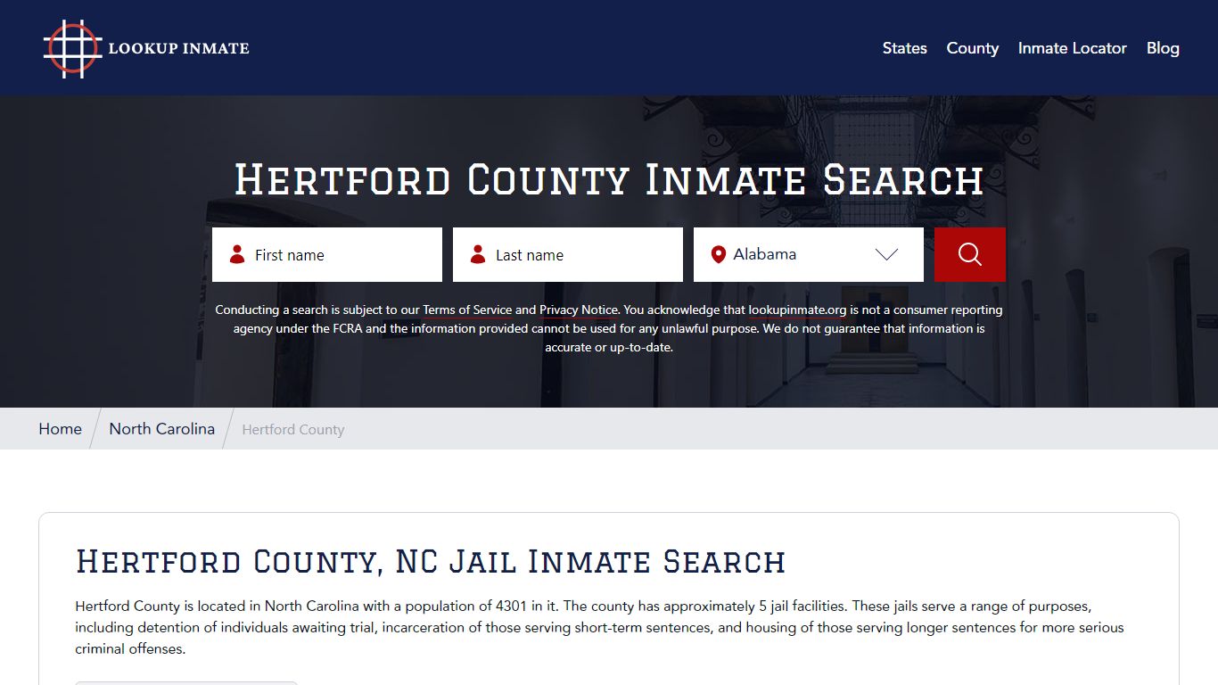 Hertford County Inmate Search - Lookup Inmate